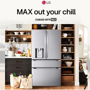LG 36 in. 28.6 cu. ft. Smart 4-Door French Door Refrigerator with Ice & Water Dispenser - PrintProof Stainless Steel, PrintProof Stainless Steel, hires