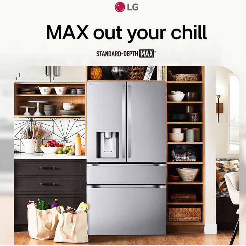 LG 36 in. 28.6 cu. ft. Smart 4-Door French Door Refrigerator with Ice & Water Dispenser - PrintProof Stainless Steel, PrintProof Stainless Steel, hires