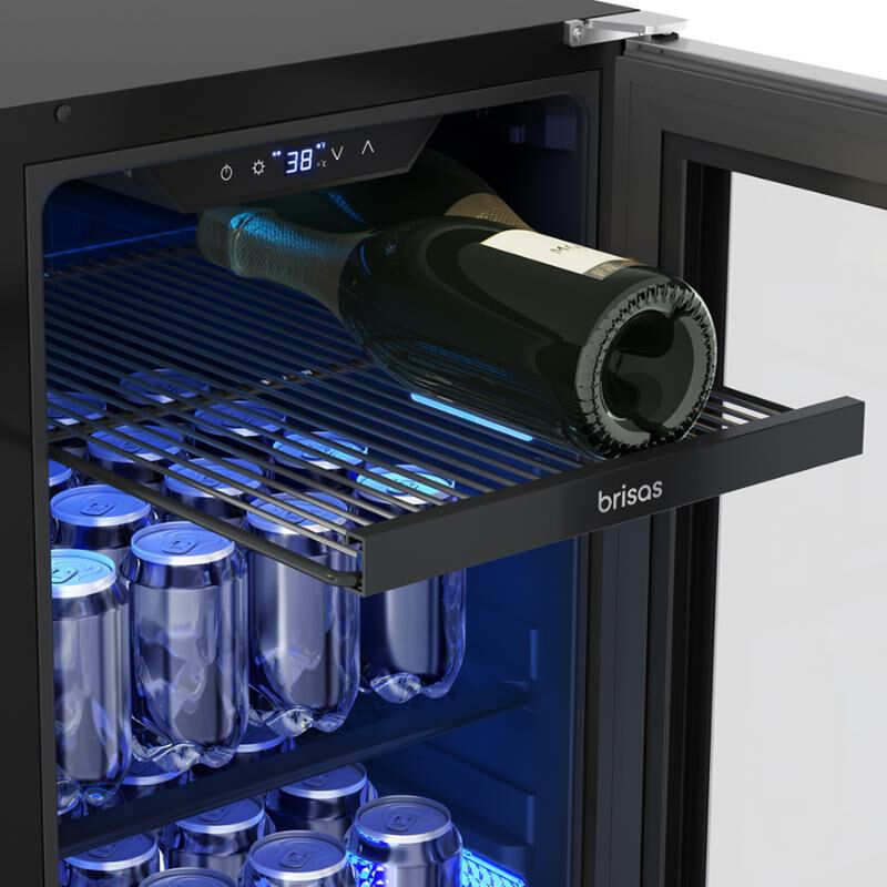 Zephyr 15 in. Built-in/Freestanding 4.0 cu. ft. Compact Beverage Center with Pull-Out Shelves & Digital Control - Stainless Steel, , hires