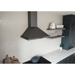 Zephyr 30 in. Convertible Chimney Style Range Hood with 600 CFM, 4 Fan Speeds & 2 LED Lights - Black Stainless, , hires