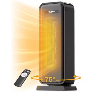 Pelonis 1500 W Oscillating Ceramic Space Heater with 2 Heat Settings - Black, , hires