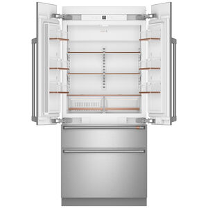 GE Cafe 36in. 20.1 cu. ft. Integrated 4-Door French-Door Refrigerator- Stainless Steel, , hires