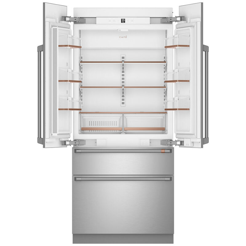 GE Cafe 36in. 20.1 cu. ft. Integrated 4-Door French-Door Refrigerator- Stainless Steel, , hires