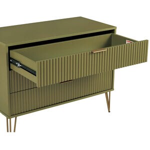 Manhattan Comfort DUMBO Modern 3-Drawer Dresser - Olive Green, Olive Green, hires