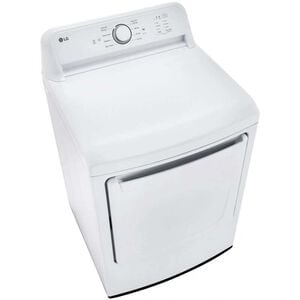 LG 27 in. 7.3 cu. ft. Electric Dryer with FlowSense Duct Clogging Indicator, LoDecibel Quiet Operation & Sensor Dry - White, White, hires