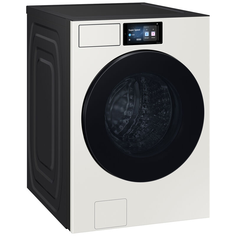 Samsung Bespoke 27 in. 5.3 cu. ft. Smart Stackable Front Load Washer with AI Home, AI OptiWash+, Sanitize & Steam Cycle - Ivory, , hires