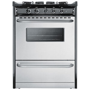 Summit 24 in. 2.9 cu. ft. Oven Slide-In Natural Gas Range with 4 Sealed Burners - Stainless Steel, , hires