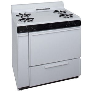 Premier 36 in. 3.9 cu. ft. Gas Range with Open Burners - White, , hires