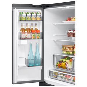 Samsung Bespoke 36 in. 29.5 cu. ft. Smart French Door Refrigerator with Internal Water Dispenser - Fingerprint Resistant Matte Black Steel, , hires
