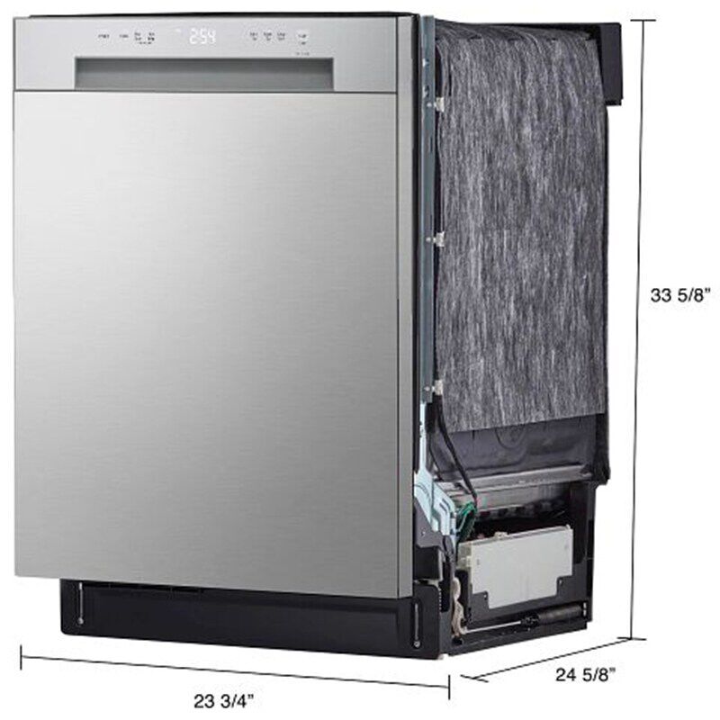 LG 24 in. Front Control Dishwasher with 52 dBa Sound Level, Dynamic Dry & Pocket - Stainless Steel Look, Stainless Steel Look, hires