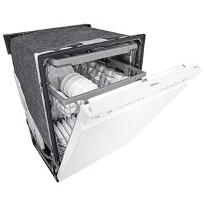 LG 24 in. Front Control Dishwasher with 48 dBa Sound Level, 3rd-Rack, Dynamic Dry & Pocket - White, White, hires