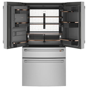 Cafe 36 in. 27.8 cu. ft. Smart 4-Door French Door Refrigerator with Ice & Water Dispenser - Stainless Steel, Stainless Steel, hires
