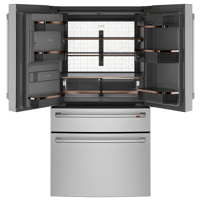 Cafe 36 in. 27.8 cu. ft. Smart 4-Door French Door Refrigerator with Ice & Water Dispenser - Stainless Steel, Stainless Steel, hires