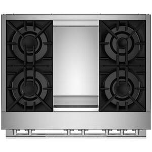 JennAir Rise Series 36 in. 5.1 cu. ft. Smart True European Convection Steam Dual Fuel Range with 4 Sealed Burners & Griddle - Stainless Steel, , hires