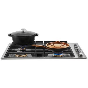 JennAir 30 in. 4-Burner Natural Gas Cooktop with Downdraft & Power Burner - Stainless Steel, , hires