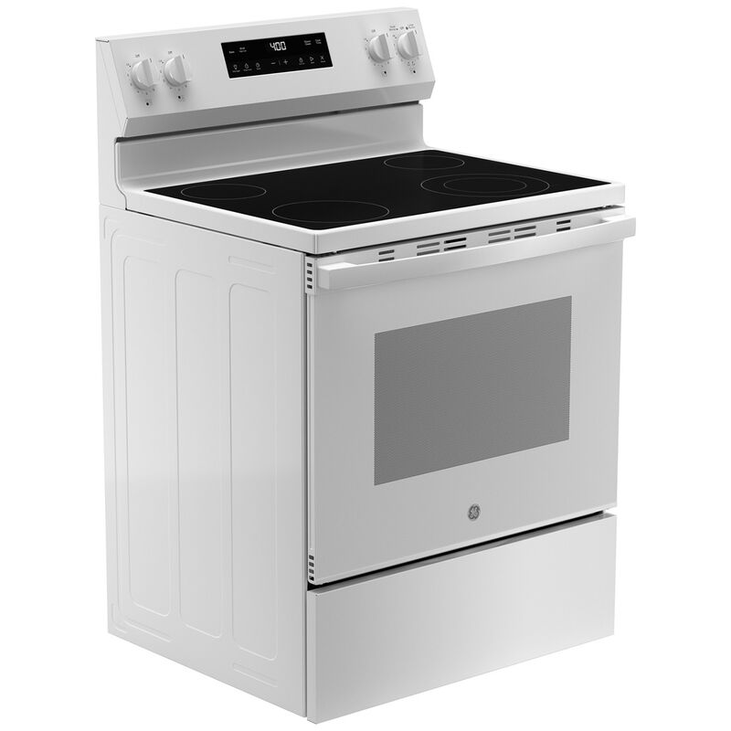 GE 400 Series 30 in. 5.3 cu. ft. Oven Freestanding Electric Range with 4 Radiant Burners - White, White, hires