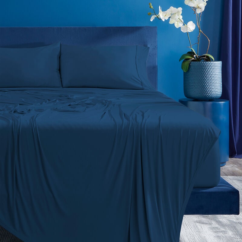 BEDGEAR Ver-Tex Queen Size Sheet Set (Ideal for Adj. Bases) - Navy, , hires