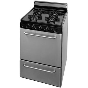 Premier 24 in. 3.0 cu. ft. Oven Freestanding Gas Range with 4 Sealed Burners - Stainless Steel, , hires