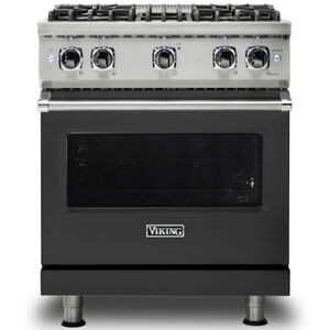 Viking 5 Series 30 in. 4.0 cu. ft. Convection Oven Freestanding Gas Range with 4 Sealed Burners - Cast Black, Cast Black, hires