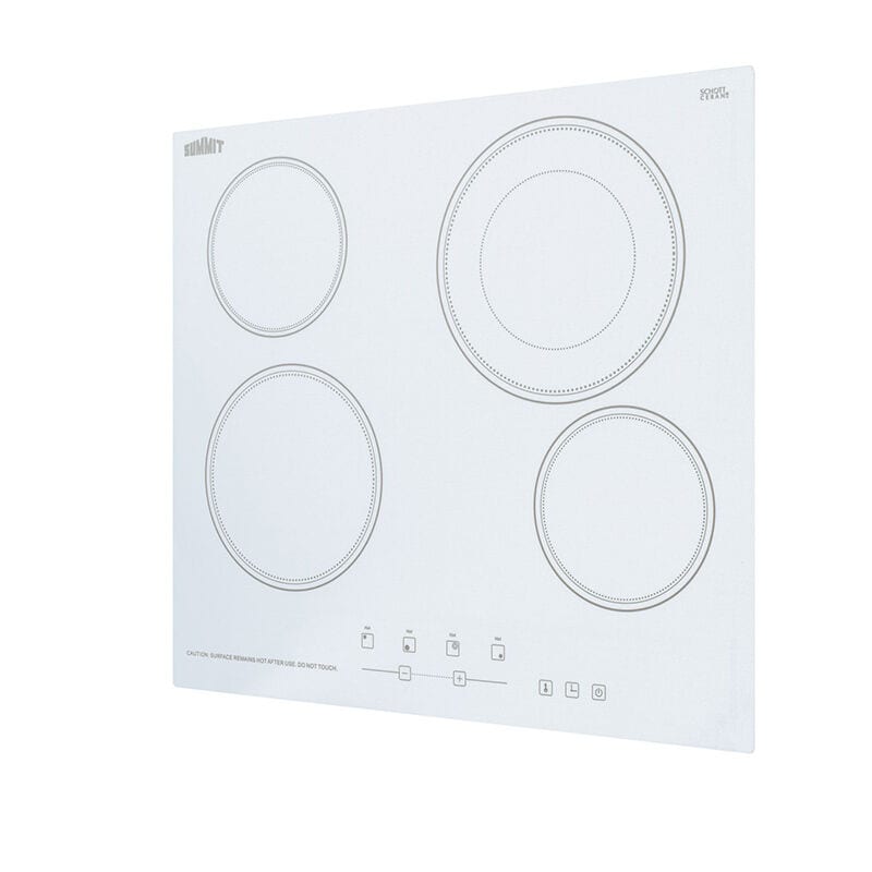 Summit 24 in. 4-Burner Electric Cooktop - White, , hires