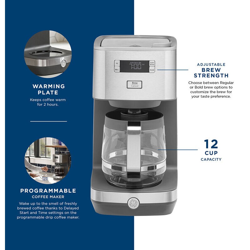 GE Drip Coffee Maker with Glass Carafe P.C. Richard & Son