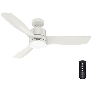 Hunter 52 in. Bolsa Damp Rated Ceiling Fan with LED Light Kit & Handheld Remote - Fresh White, Fresh White, hires
