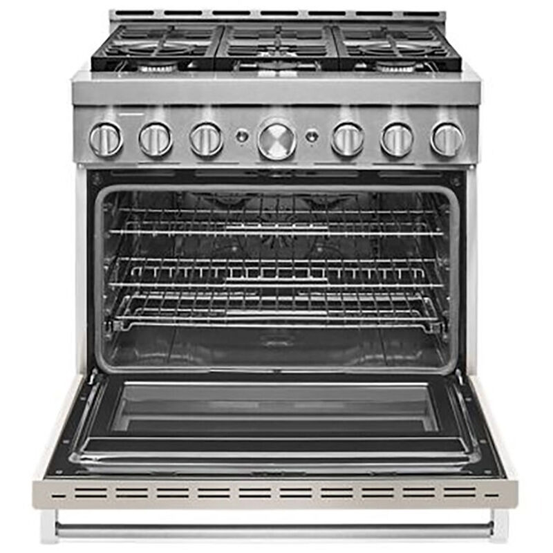 KitchenAid 36inch Freestanding Gas Range with 6 Sealed Burners & 5.1 Cu.  Ft. Single Oven - Milkshake
