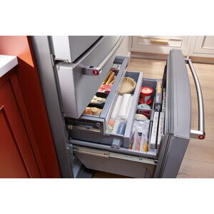 KitchenAid 36 in. 26.2 cu. ft. 4-Door French Door Refrigerator with Ice & Water Dispenser - Fingerprint Resistant Stainless, Fingerprint Resistant Stainless, hires