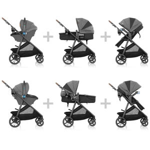 Evenflo Shyft Intuiti+ Travel System featuring Revolve180 LiteMax NXT with SensorySoothe - Angler Tweed, , hires