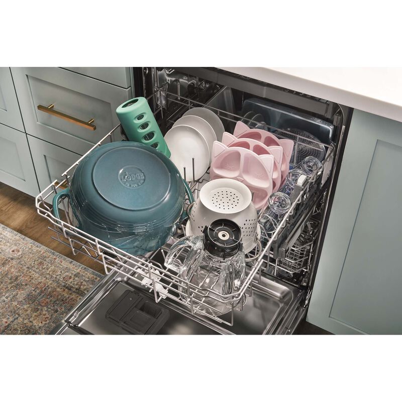Whirlpool 24 in. Top Control Dishwasher with 47 dBa Sound Level, 3rd-Rack & Pocket - Fingerprint Resistant Stainless, , hires