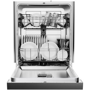 Midea 24 in. Front Control Flush-Mount Dishwasher with 52 dBA Sound level, Auto Open Door & Pocket Handle - Black, , hires