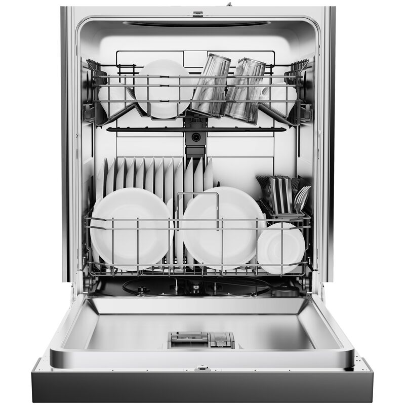 Midea 24 in. Front Control Flush-Mount Dishwasher with 52 dBA Sound level, Auto Open Door & Pocket Handle - Black, , hires