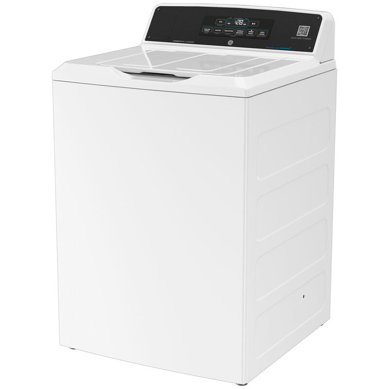 GE 27 in. 3.8 cu. ft. Smart Commercial Top Load Washer with Agitator & Built-In App Payment System - White, , hires