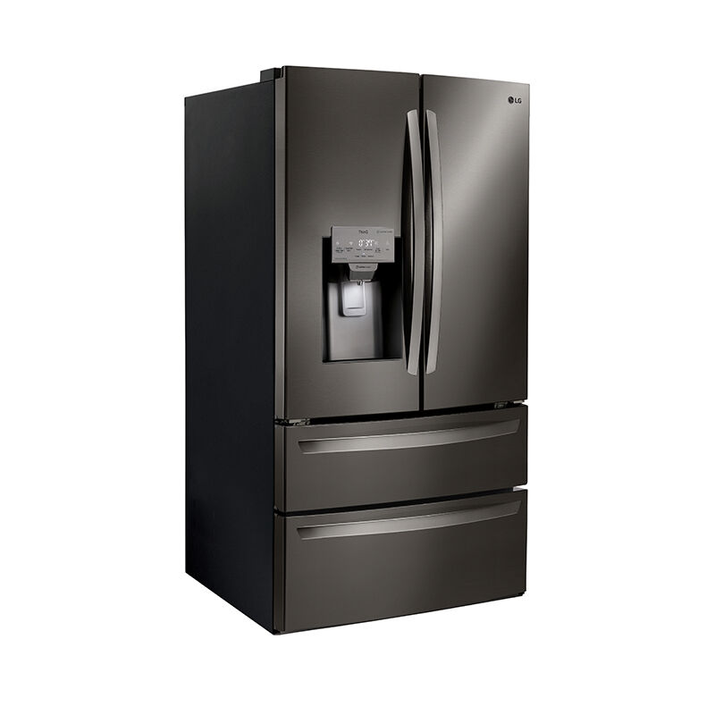 LG 36 in. 27.8 cu. ft. Smart 4-Door French Door Refrigerator with External Ice & Water Dispenser - Black Stainless Steel, Black Stainless Steel, hires