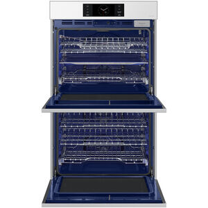 Samsung Bespoke 30 in. 10.2 cu. ft. Electric Smart Double Wall Oven with Dual Convection & Steam Clean - White Glass, , hires