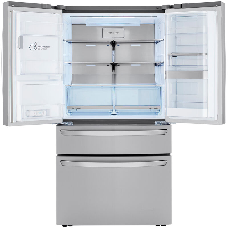 LG 36 in. 29.5 cu. ft. Smart 4-Door French Door Refrigerator with Ice & Water Dispenser - PrintProof Stainless Steel, PrintProof Stainless Steel, hires