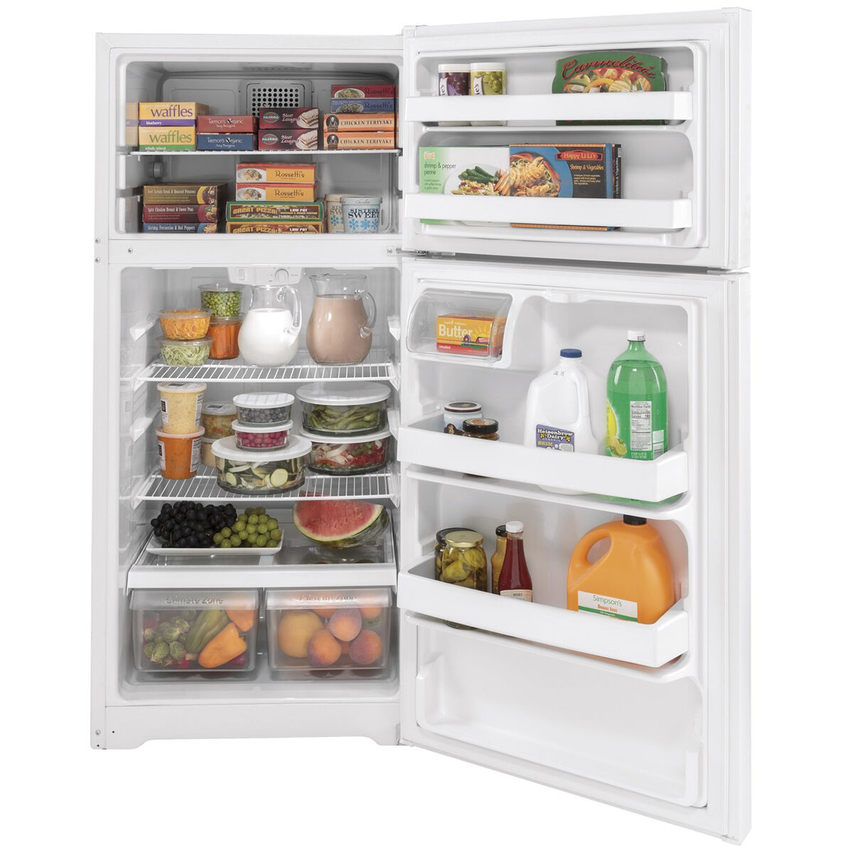 GE 28 in. 15.6 cu. ft. Top Freezer Refrigerator - White | P.C.