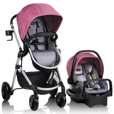 Evenflo Pivot Modular Travel System with LiteMax Infant Car Seat - Dusty Rose Pink | 56032217
