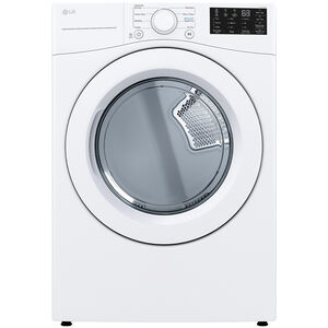 LG 27 in. 7.4 cu. ft. Stackable Gas Dryer with FlowSense Duct Clogging Indicator & Sensor Dry - White