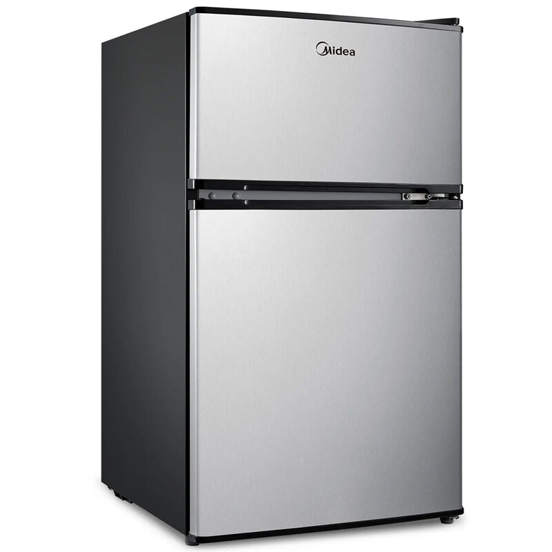 Midea 19 in. 3.1 cu. ft. Mini Fridge with Top Freezer - Stainless Steel, Stainless Steel, hires
