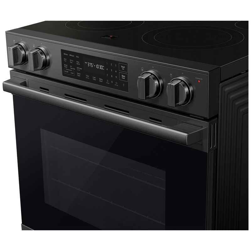Samsung Bespoke 30 in. 6.3 cu. ft. Smart Air-Fry True European Convection Slide-In Electric Range with Radiant Burners - Matte Black Steel, Matte Black Steel, hires