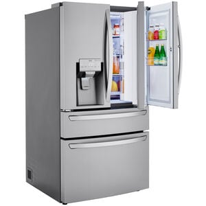 LG 36 in. 29.5 cu. ft. Smart 4-Door French Door Refrigerator with Ice & Water Dispenser - PrintProof Stainless Steel, PrintProof Stainless Steel, hires