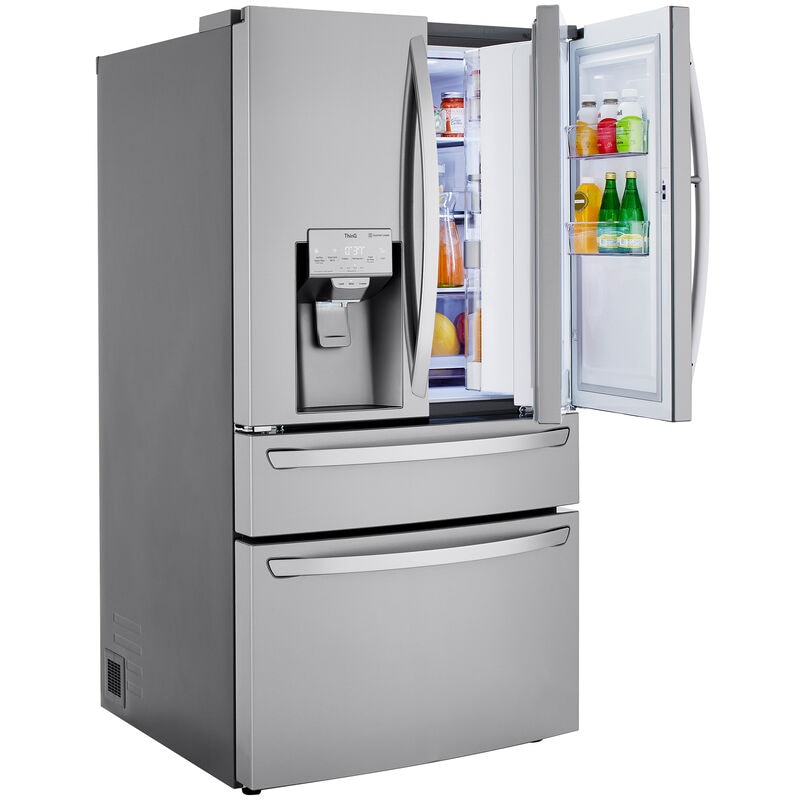 LG 36 in. 29.5 cu. ft. Smart 4-Door French Door Refrigerator with Ice & Water Dispenser - PrintProof Stainless Steel, PrintProof Stainless Steel, hires