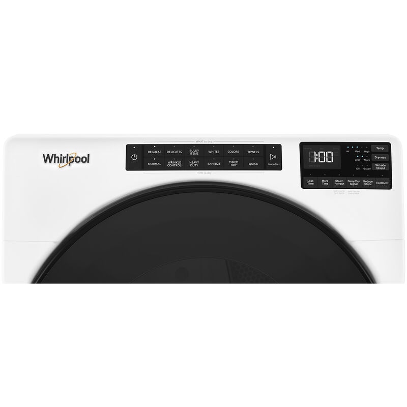 Whirlpool 27 in. 7.4 cu. ft. Front Loading Gas Dryer with 37 Dryer Programs, 7 Dry Options, Sanitize Cycle, Wrinkle Care & Sensor Dry - White, White, hires