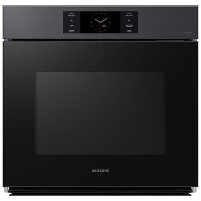 Samsung Bespoke 30 in. 5.1 cu. ft. Electric Smart Wall Oven with Dual Convection & Steam Clean - Matte Black | NV51CG700SMT