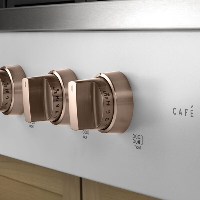 Cafe 36 in. 6-Burner Natural Gas Rangetop with Simmer Burner & Power Burner - Matte White, Matte White, hires