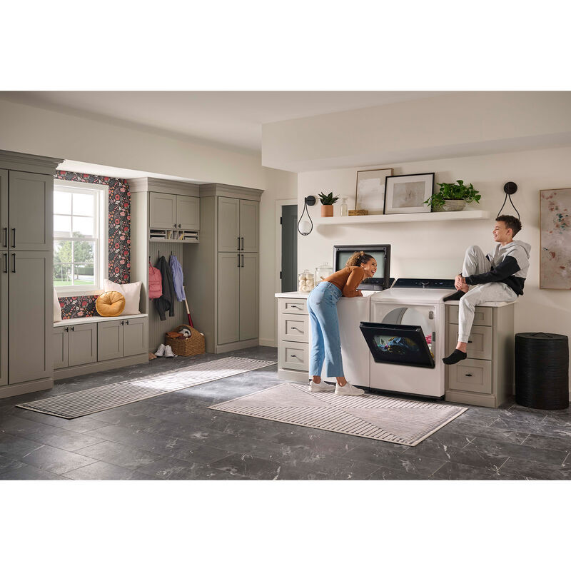 LG 27 in. 7.3 cu. ft. Smart Gas Dryer with EasyLoad Door & AI Sensor Dry - Alpine White, , hires
