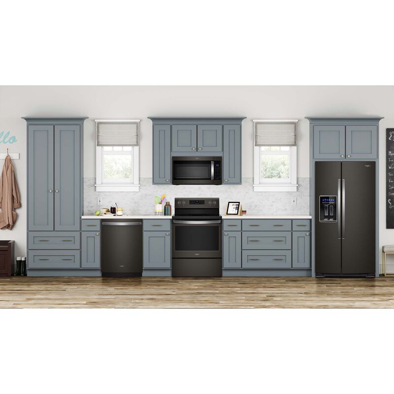 Whirlpool 30" 1.9 Cu. Ft. Over-the-Range Microwave with 10 Power Levels, 300 CFM & Sensor Cooking Controls - Fingerprint Resistant Black Stainless, Black Stainless, hires