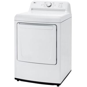 LG 27 in. 7.3 cu. ft. Electric Dryer with FlowSense Duct Clogging Indicator, LoDecibel Quiet Operation & Sensor Dry - White, White, hires