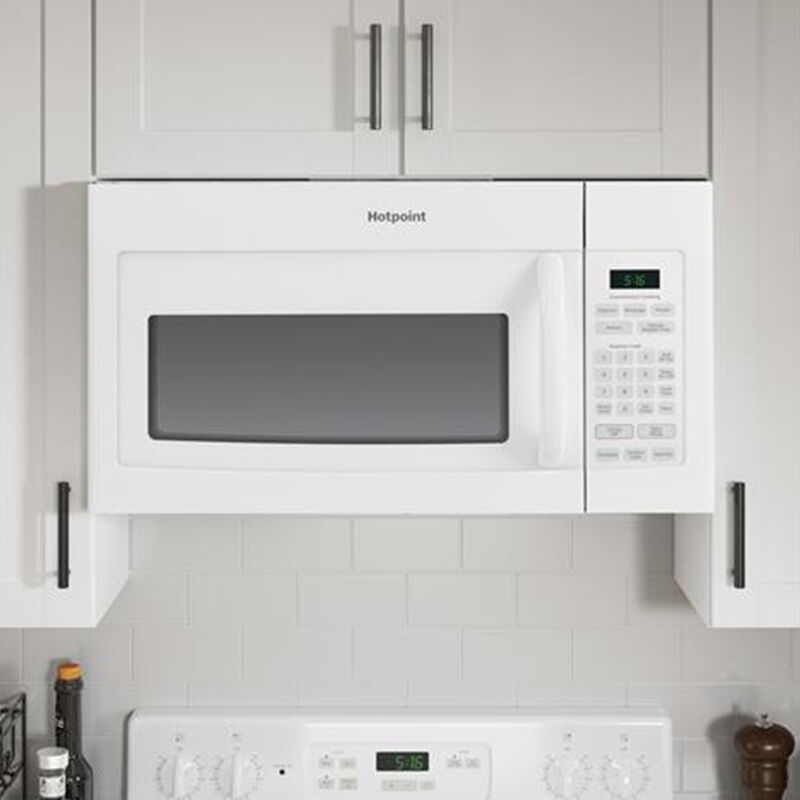 Hotpoint 30 in. 1.6 cu. ft. 1000W Over-the-Range Microwave with 300 CFM - White, White, hires